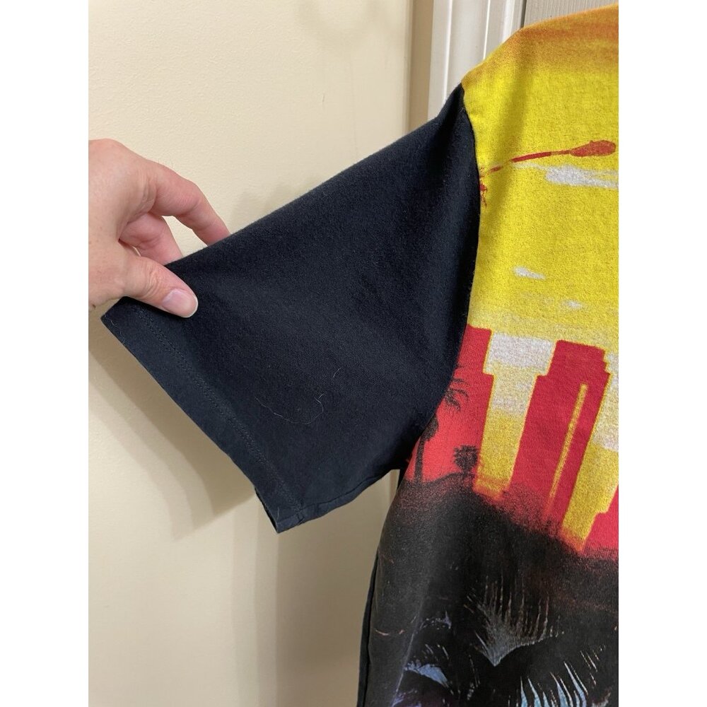 True Religion Shirt Mens Large Black Sunset City Allover Print Los Angeles Retro - Picture 6 of 9